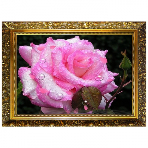 Алмазная мозаика «Розовая нега» 29,5×20,5 см, 24 цвета