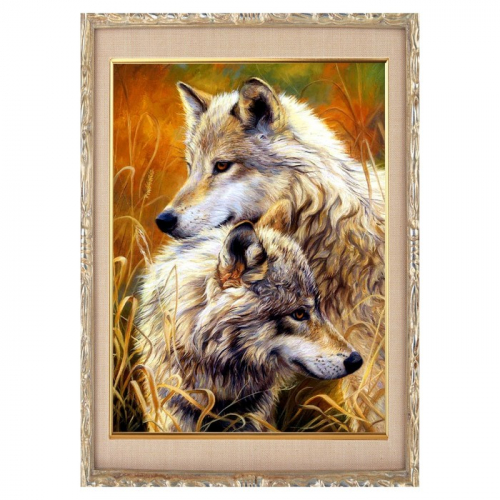 Алмазная мозаика «Волчья пара» 30 × 40, 40 цветов