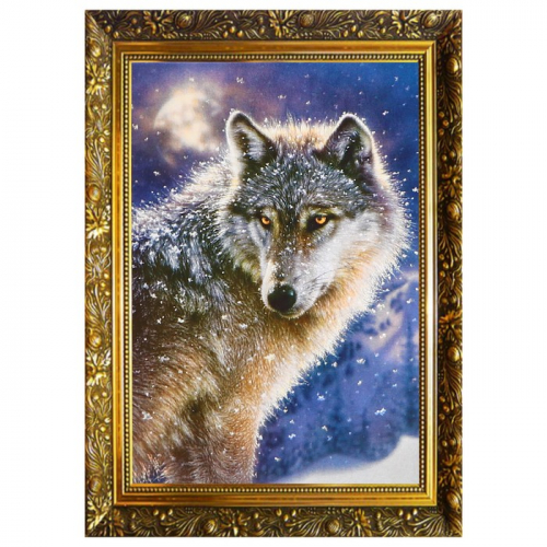 Алмазная мозаика «Страж леса» 29,5×20,5 см, 25 цветов