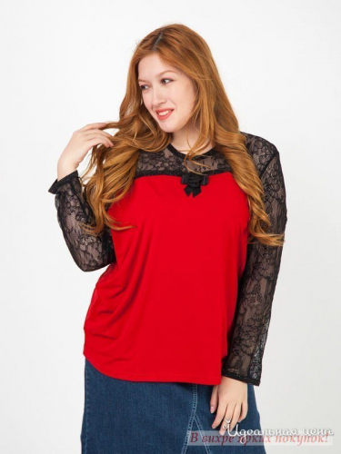 Блуза Klingel 174391, красный, черный (52)