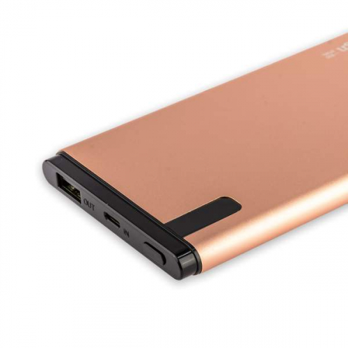 Портативный аккумулятор Power Bank Hoco B25 Hanbeck 10000 mAh 1USB 2.1A, алюминиевый корпус, золот.