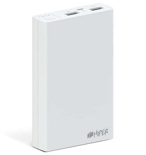 Портативный аккумулятор Power Bank HIPER RP12500 White (2.1A+1A, 2xUSB)