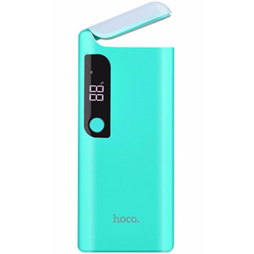 Портативный аккумулятор Power Bank Hoco B27 Pusi 15000mAh 2USB,3A,дисплей, настольная лампа, голубой