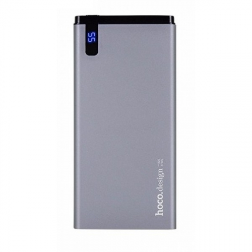 Портативный аккумулятор Power Bank Hoco B25 Hanbeck 10000 mAh 1USB 2.1A, алюминиевый корпус, серый