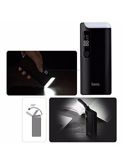 Портативный аккумулятор Power Bank Hoco B27 Pusi 15000mAh 2USB, 3A,дисплей, настольная лампа, черный