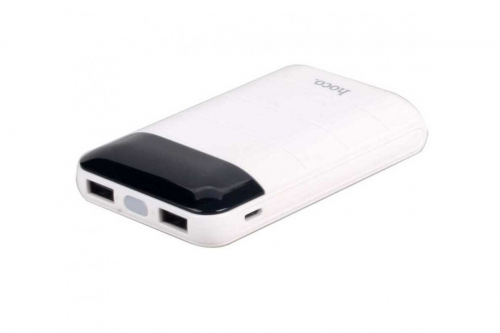 Портативный аккумулятор Power Bank Hoco B29 Domon 10000 mAh 2USB 3.1A, soft touch, дисплей, белый