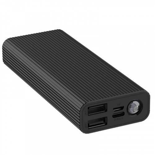 Портативный аккумулятор Power Bank Hoco J54 Spirit power 10000 mAh 2USB, Type-C, фонарь, черный