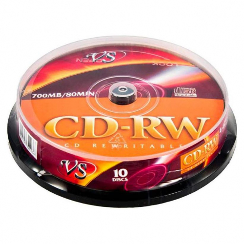 Диск VS CD-RW 80 700MB 4-12X (10) (200), кейкбокс