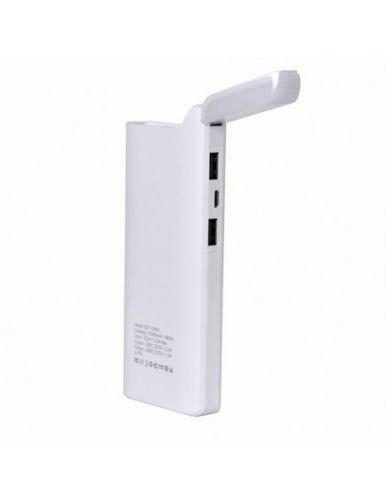 Портативный аккумулятор Power Bank Hoco B27 Pusi 15000mAh 2USB, 3A,дисплей, настольная лампа, белый