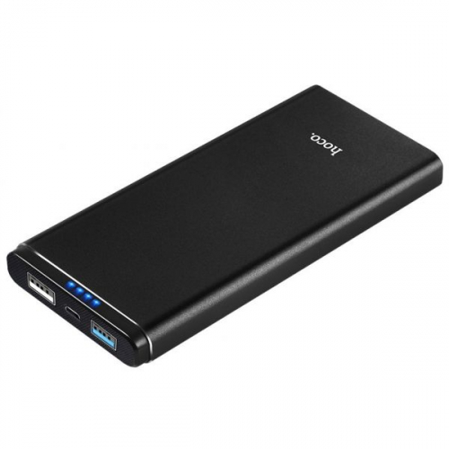 Портативный аккумулятор Power Bank Hoco J2 BeiboRapid10000 mAh 2USB 3.1A, алюминиевый корпус, черный