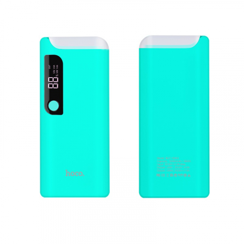 Портативный аккумулятор Power Bank Hoco B27 Pusi 15000mAh 2USB,3A,дисплей, настольная лампа, голубой