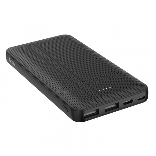 Портативный аккумулятор Power Bank Hoco J48 Nimble 10000 mAh 2USB х 2Amax, Type-C, microUSB, черный