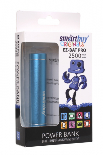 Портативный аккумулятор Smartbuy Ez-bat Pro, 2500 мАч, синий (арт.SBPB-2040)