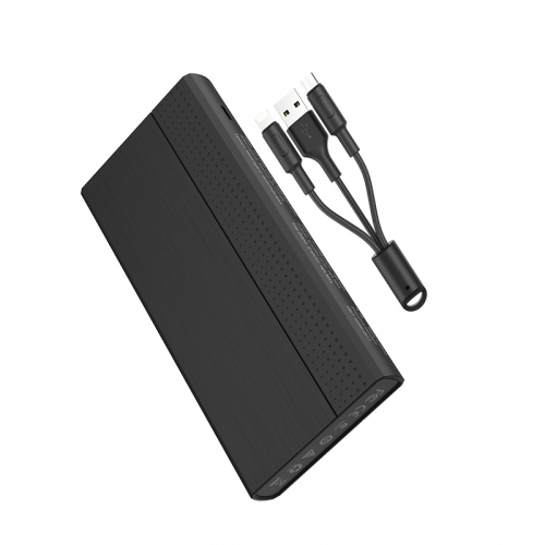 Портативный аккумулятор Power Bank Hoco J33 Cool freedom 10000 mAh 2USB, microUSB/Type-C, черный