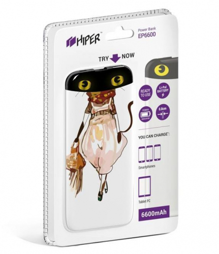 Портативный аккумулятор Power Bank HIPER EP6600 Lady Cat (2,1A 1xUSB)