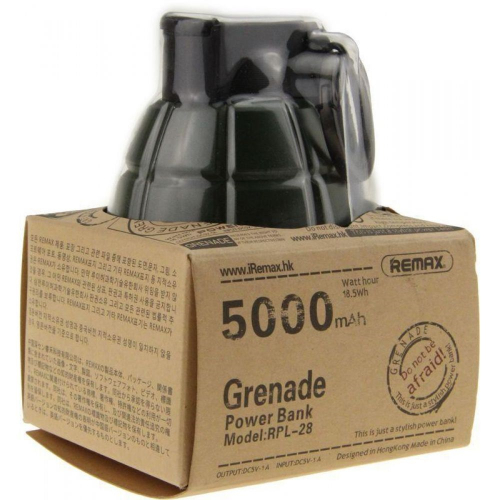 Портативный аккумулятор Remax RPL-28, Grenade, 5000mAh, черный