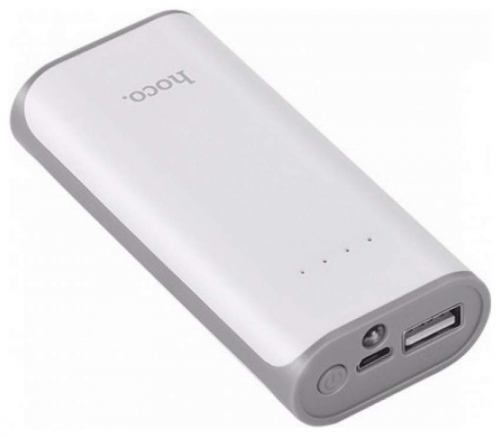 Портативный аккумулятор Power Bank Hoco B21 Tiny Concave pattern 5200 mAh 1USB 1A, белый