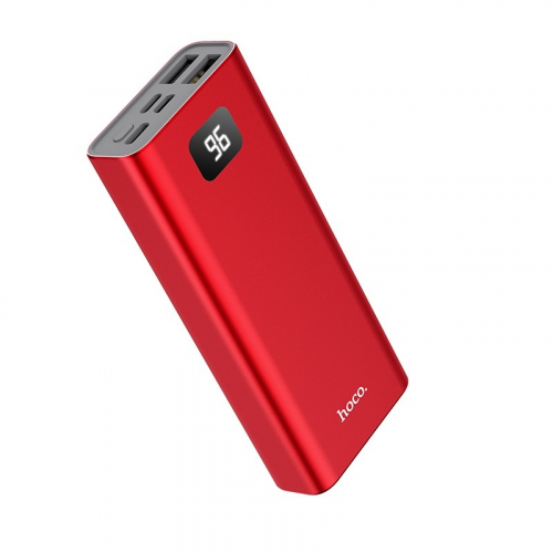 Портативный аккумулятор Power Bank Hoco J46 10000 mAh 2USB, 2A(max), Type-C / iP5, дисплей, красный