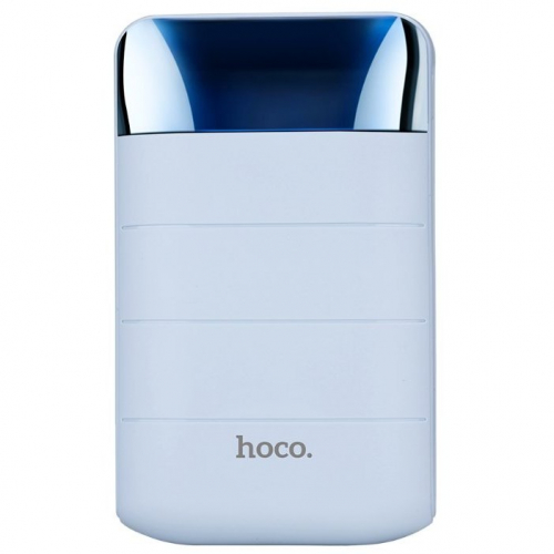 Портативный аккумулятор Power Bank Hoco B29 Domon 10000 mAh 2USB 3.1A, soft touch, дисплей, голубой