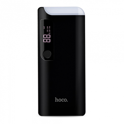 Портативный аккумулятор Power Bank Hoco B27 Pusi 15000mAh 2USB, 3A,дисплей, настольная лампа, черный