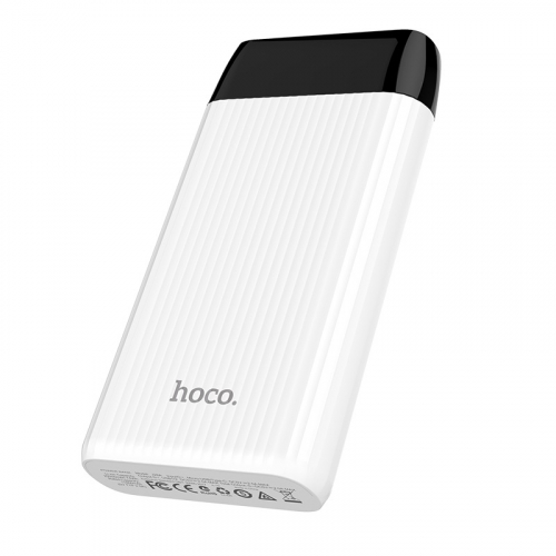 Портативный аккумулятор Power Bank Hoco J28 Shock power 10000mAh 2USB 2.1A, Type-C, дисплей, белый