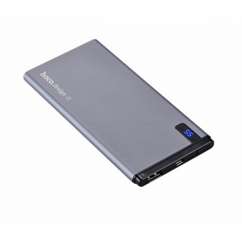 Портативный аккумулятор Power Bank Hoco B25 Hanbeck 10000 mAh 1USB 2.1A, алюминиевый корпус, серый