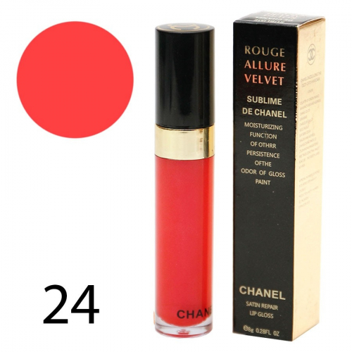 Блеск для губ Chanel Rouge Allure Velvet Sublime 8g №24 (1шт) (КОПИИ)