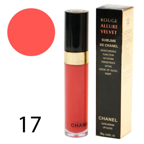 Блеск для губ Chanel Rouge Allure Velvet Sublime 8g №17 (1шт) (КОПИИ)