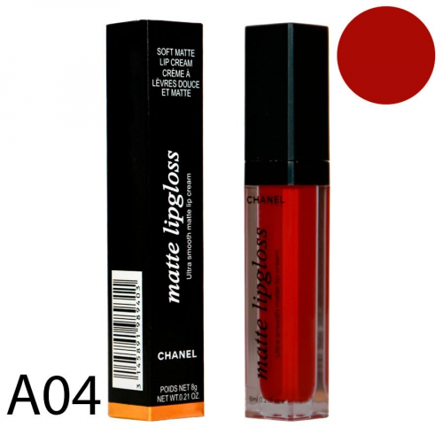 Блеск для губ Chanel matte lipgloss A04 RUSSIAN RED 6ml (КОПИИ)