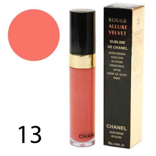 Блеск для губ Chanel Rouge Allure Velvet Sublime 8g №13 (1шт) (КОПИИ)