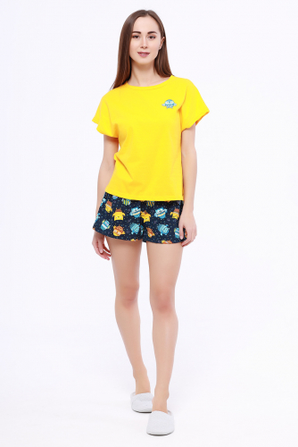 #99551 Пижама (Неженка) Желтый/принт сова