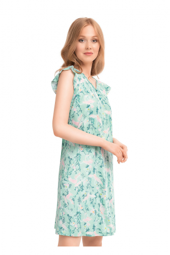 #99968 Платье (CLEVER) св.зелёный/персиковый