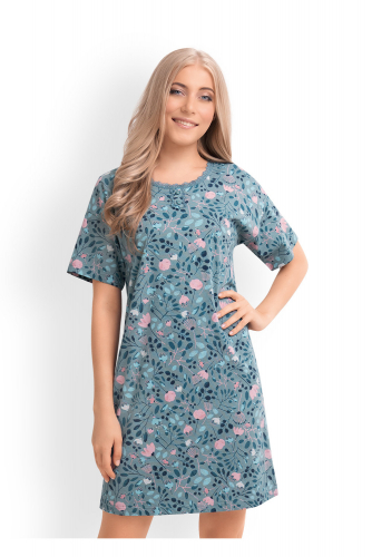 #90761 Платье (CLEVER) меланж бирюзовый/т.синий