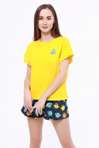 #99551 Пижама (Неженка) Желтый/принт сова