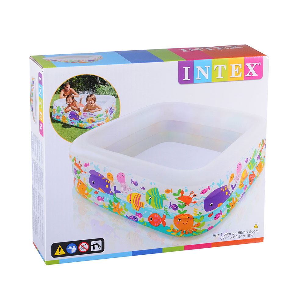 INTEX Бассейн надувной Аквариум 424л 159x159x50см от 3 лет 57471