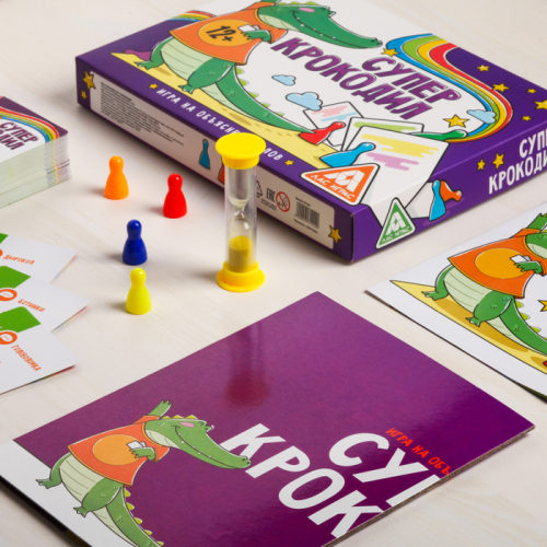 Настольная игра «Суперкрокодил» на объяснение слов, 100 карт, 12+