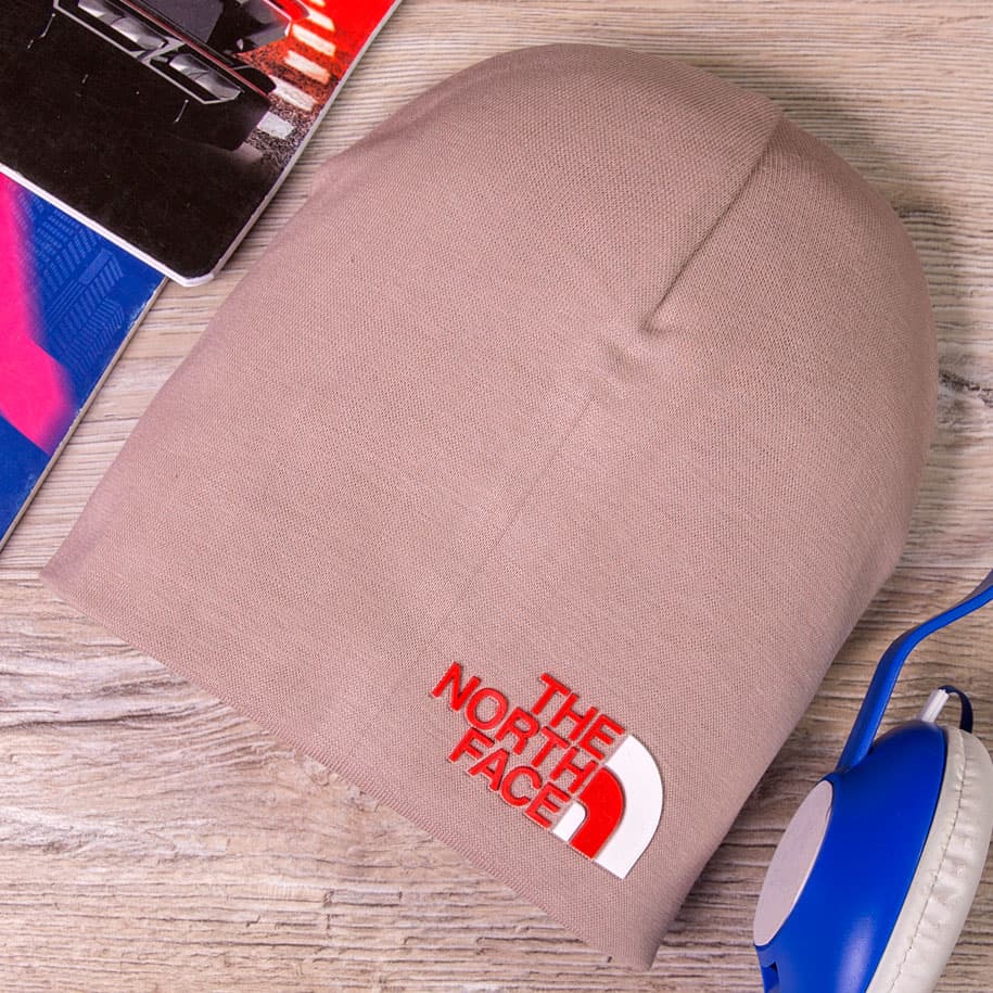 Шапка трикотажная, THE NORTH FACE, бежевая