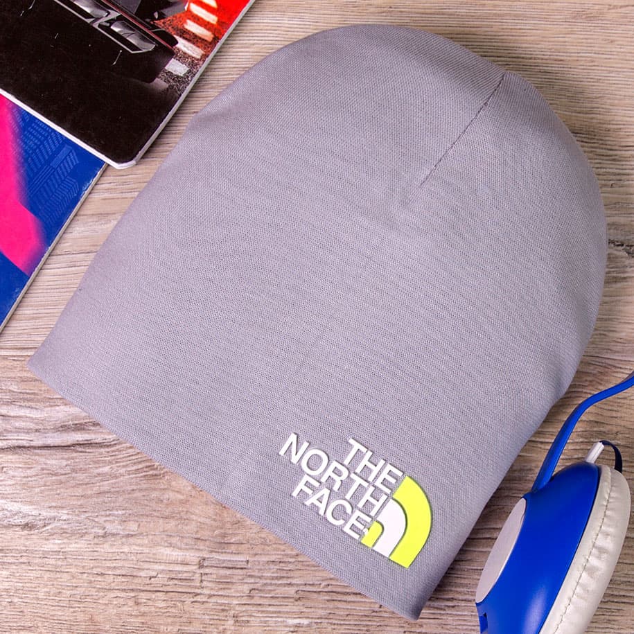 Шапка трикотажная, THE NORTH FACE, серая