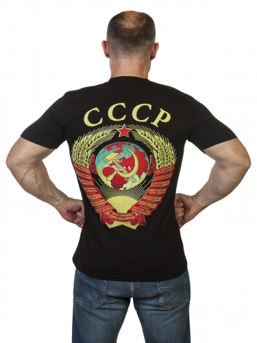 Стильная футболка с принтом СССР на груди и спине - одежда с характером – это Военпро №301