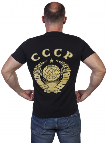 Черная футболка с гербом СССР №14