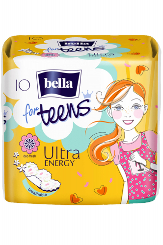 Bella, Прокладки супертонкие впитывающие ароматизированные for Teens Ultra energy 10 шт Bella