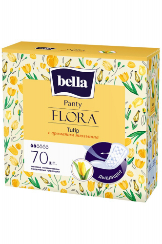 Bella, Ежедневные прокладки Panty FLORA Tulip с ароматом тюльпана 70 шт Bella