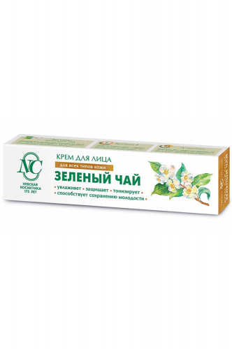 НЕВСКАЯ КОСМЕТИКА, Крем защитный Зеленый чай для лица для всех типов кожи 40 мл НЕВСКАЯ КОСМЕТИКА