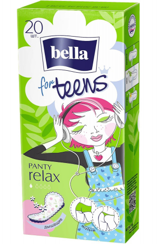 Bella, Прокладки ежедневные ультратонкие For Teens relax deo 20 шт Bella