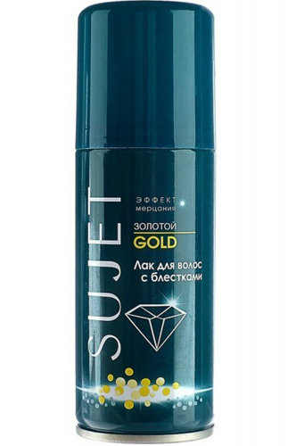 Sujet, Лак для укладки волос с блестками Золотой 100 мл Sujet