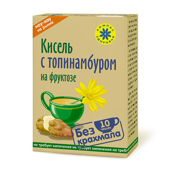 Компас Здоровья. Кисель Топинамбур с фруктозой 150 г., 1/40