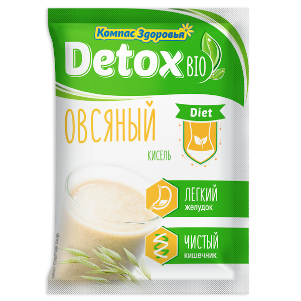 Компас Здоровья. Кисель detox bio DIET овсяный 25 г (кратно 10) 1/10/90