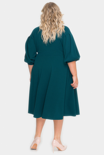 Платье с драпировкой и пышной юбкой, зеленый *