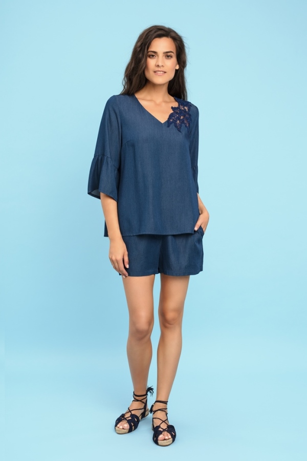 Ст.цена 2150 руб. 61368 Блуза женская - SUMMER 2018 2XL (52) тёмно-синий 000 (61368)