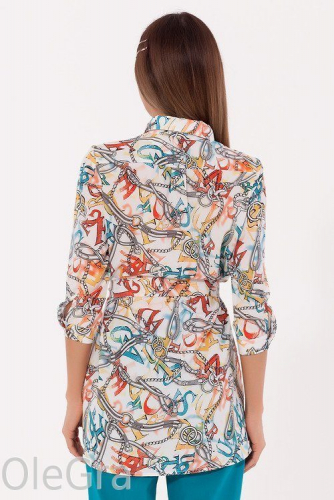 Удлиненная блуза с асимметричным низом туника рубашка летняя